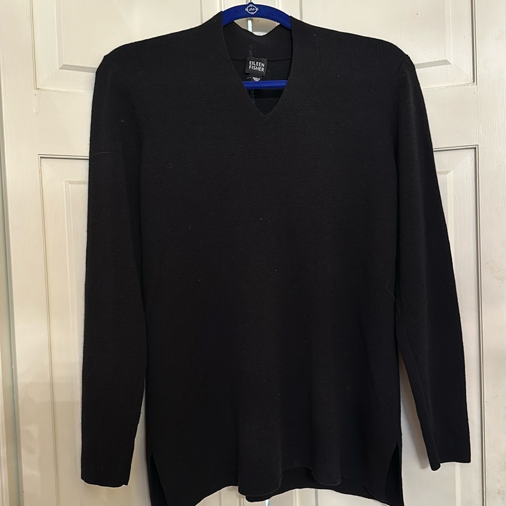 Eileen Fisher black v-neck sweater